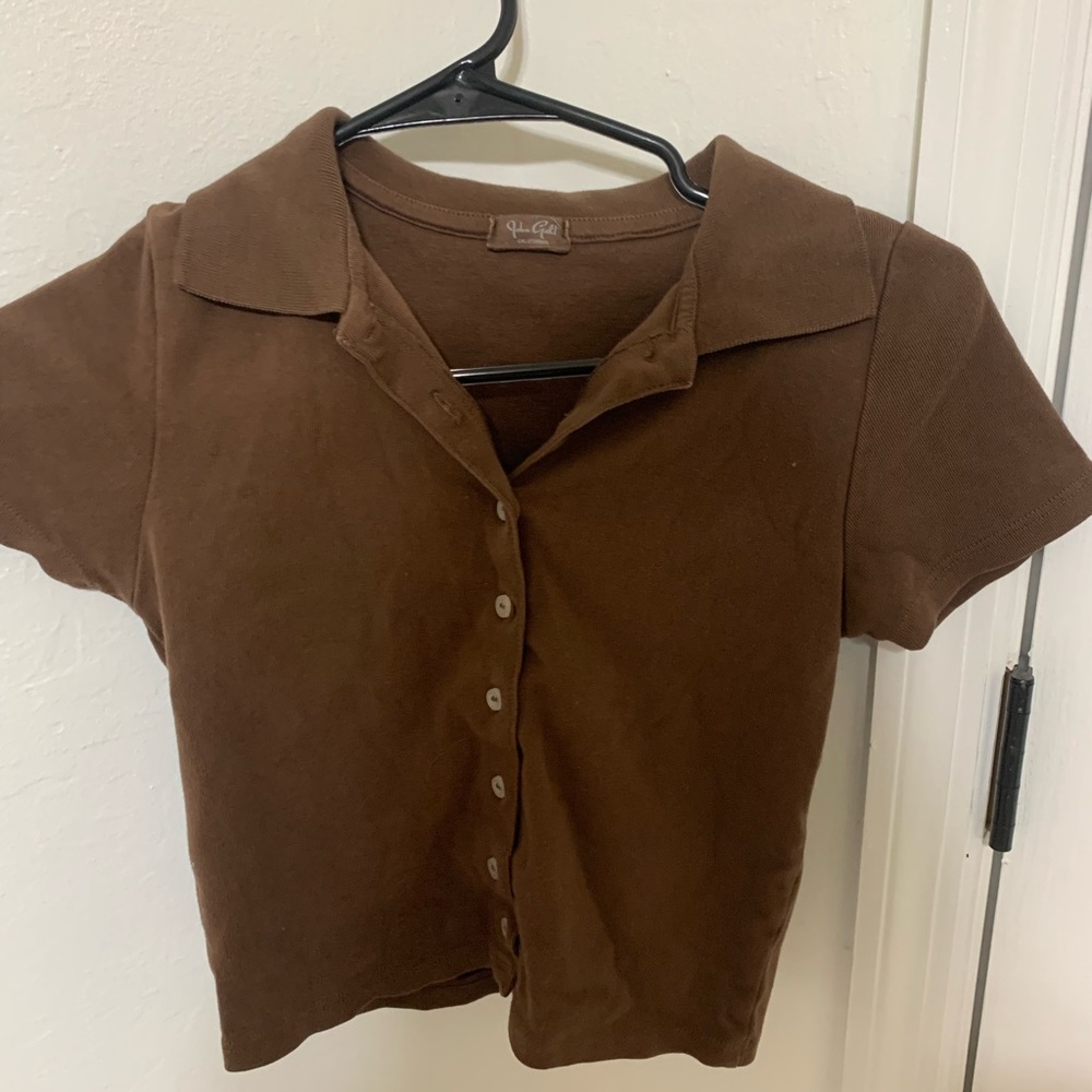 John Galt One size fits all Brown button up